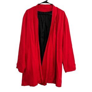 Nia Womens Red Long Sleeve Open Front Cardigan Jacket Size Large